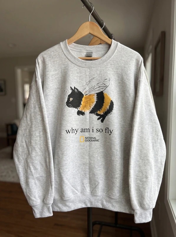 National Geographic "Why Am I So Fly" Bumblebee Cat Sweatshirt