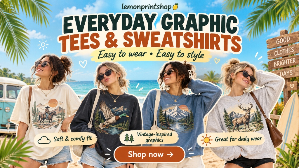 EVERYDAY GRAPHIC TEES & SWEATSHIRTS